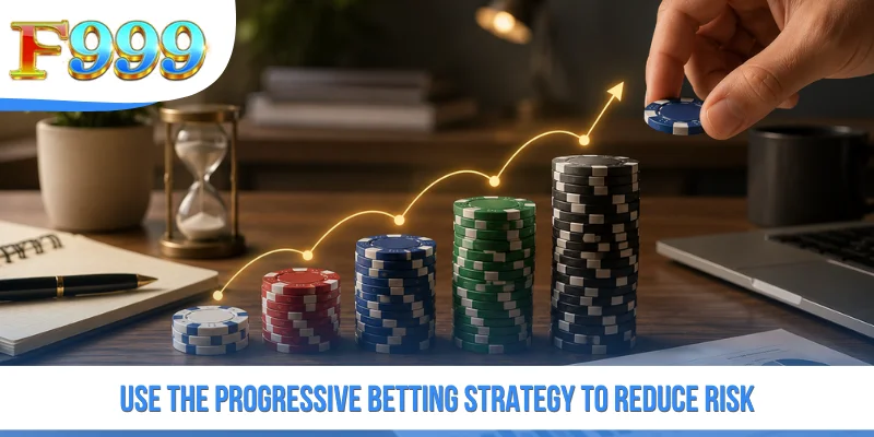 Use the progressive betting strategy to reduce risk
